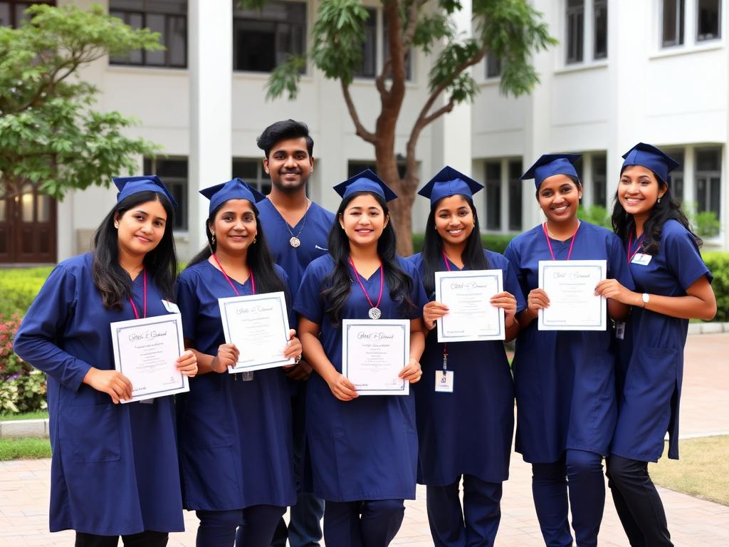 Nursing students at graduation ceremony